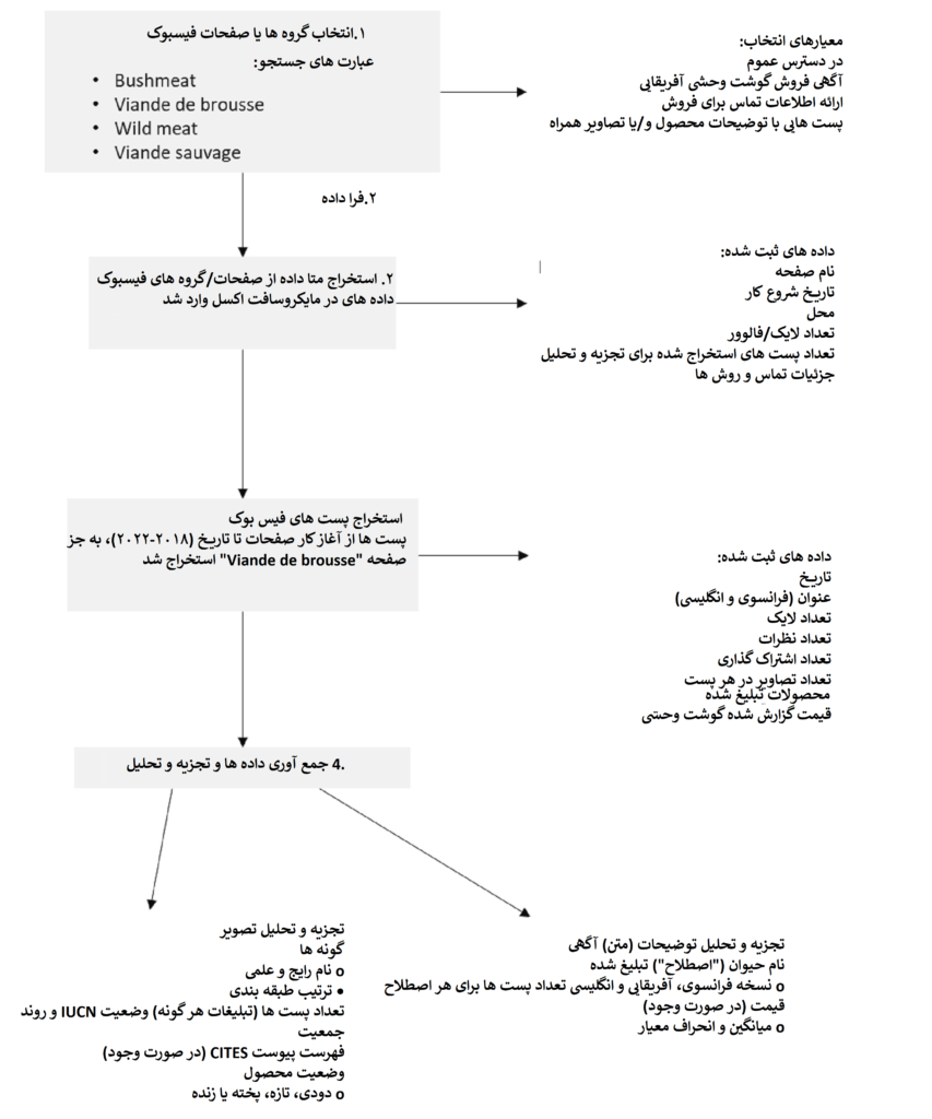  
شکل 1. روش شناسی و نمودار جریان استخراج داده ها
